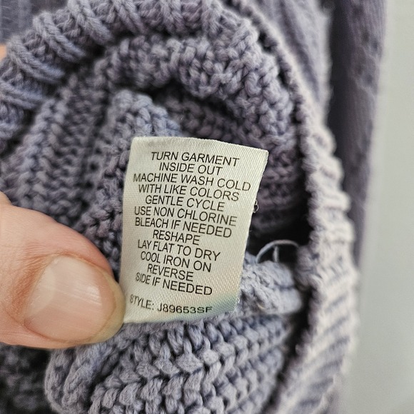 Love Ellie Women's McKenzie Cable Knit Carnigan Sweater Size M Periwinkle - Picture 5 of 7